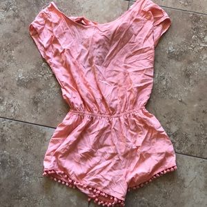 Coral Pom Pom romper